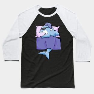 Dolphin at sleeping with duvet and pillow Baseball T-Shirt